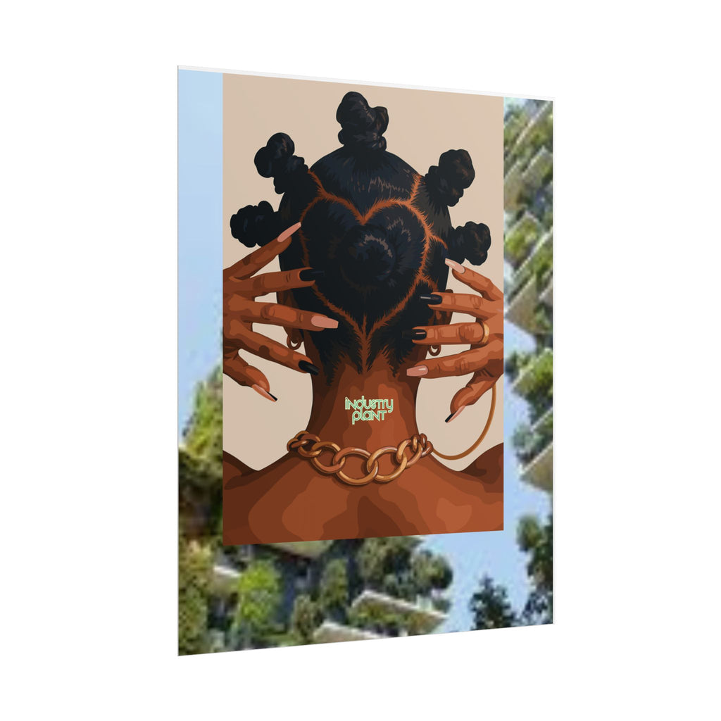 BANTU KNOTS x BOTANICALS Afro Heart Braid Fine Art Poster — Wall Fine Art Print by INDUSTRY PLANT @AutoPaybump