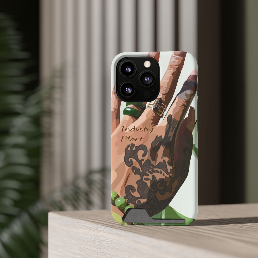 TATTED GREEN THUMB Stylish Phone Case with Card Holder by Industry Plant @AutoPaybump