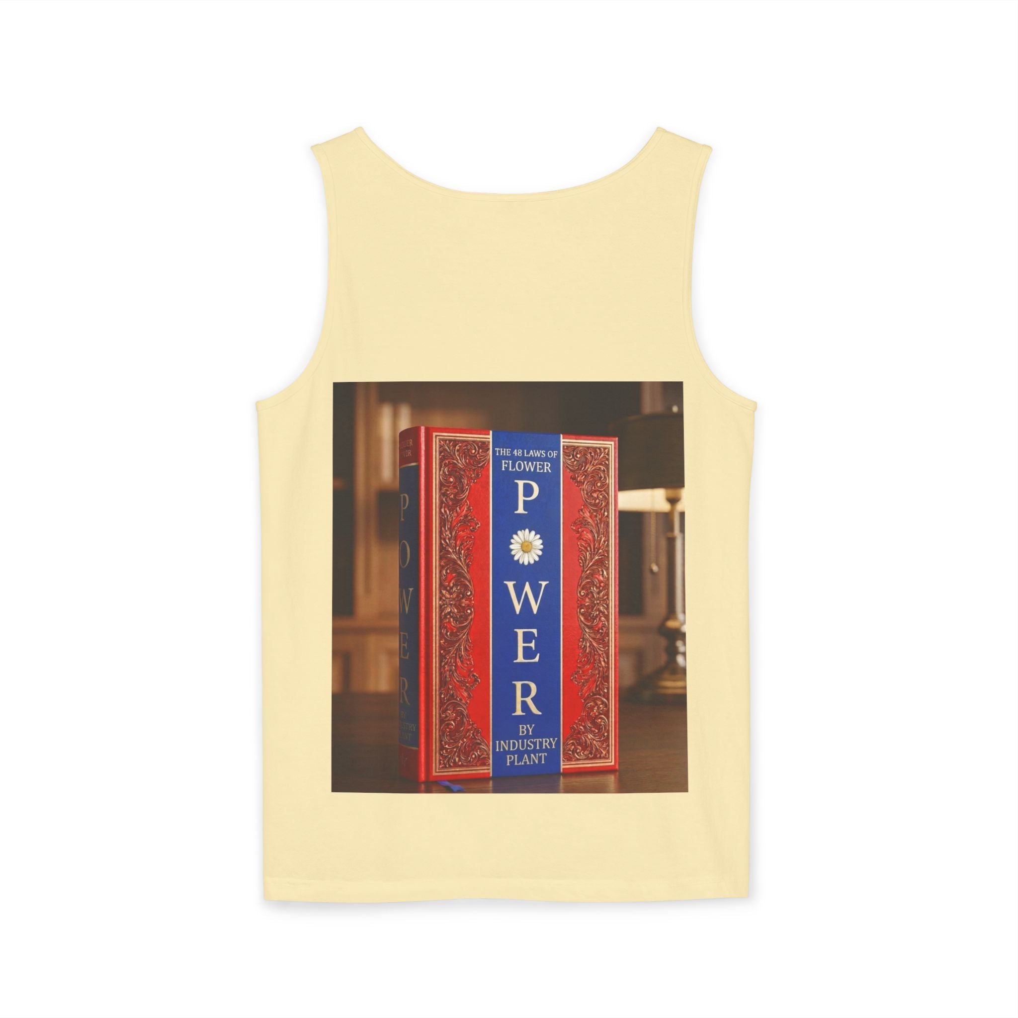 48 LAWS of FLOWER POWER Tank Top — Vintage 'Flower Power' Book Cover Graphic by Industry Plant