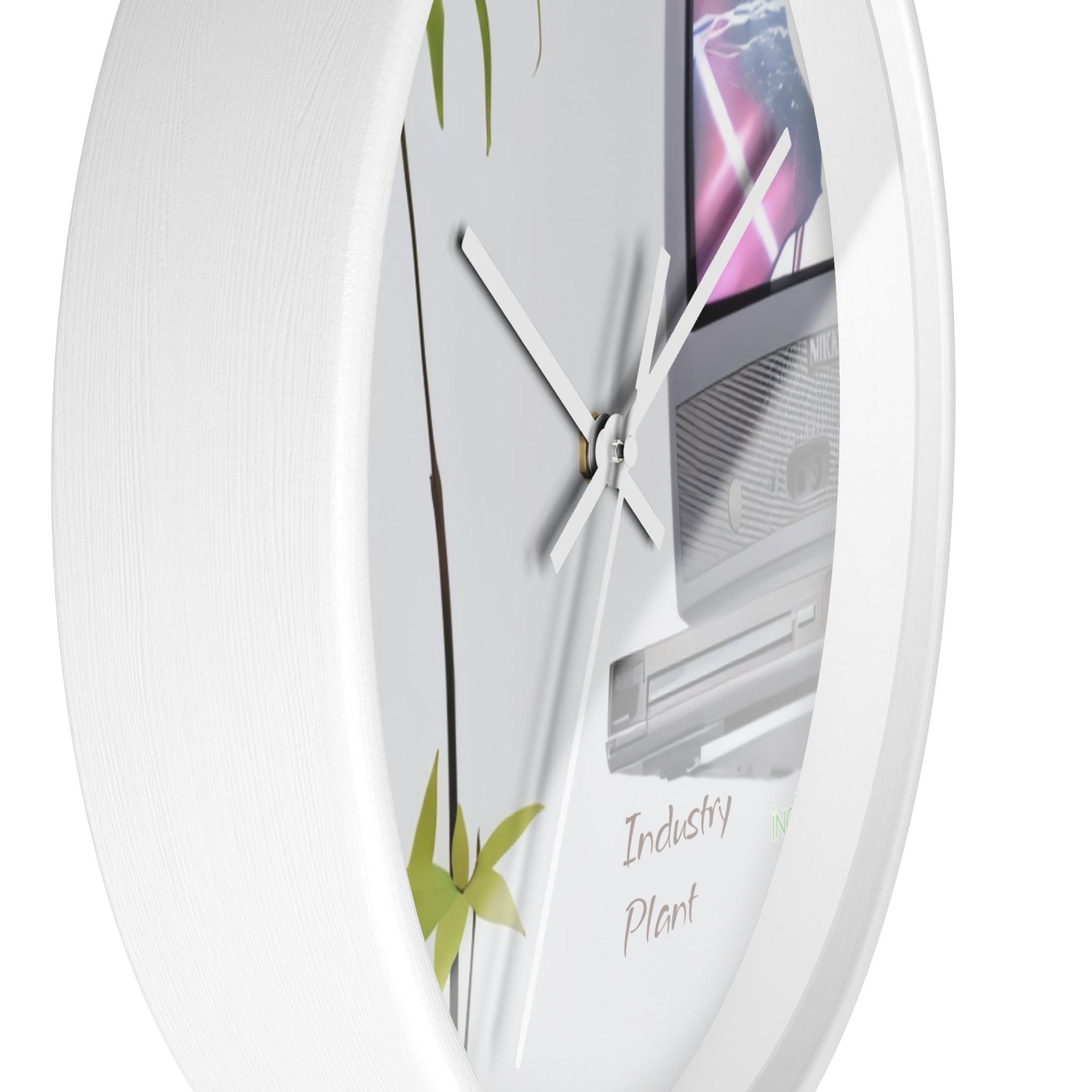 WEED TV Wall Clock — Decorative Cannabis Smoker Enthusiast Fine Art Print Clock for Office & Study by Industry Plant