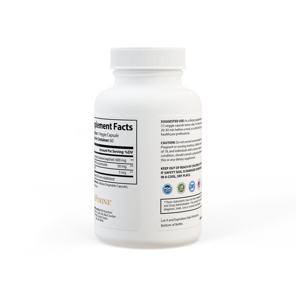 INDUSTRY PLANT Turmeric with BioPerine® (Black Pepper Fruit Extract) Supplement (60 Capsules)
