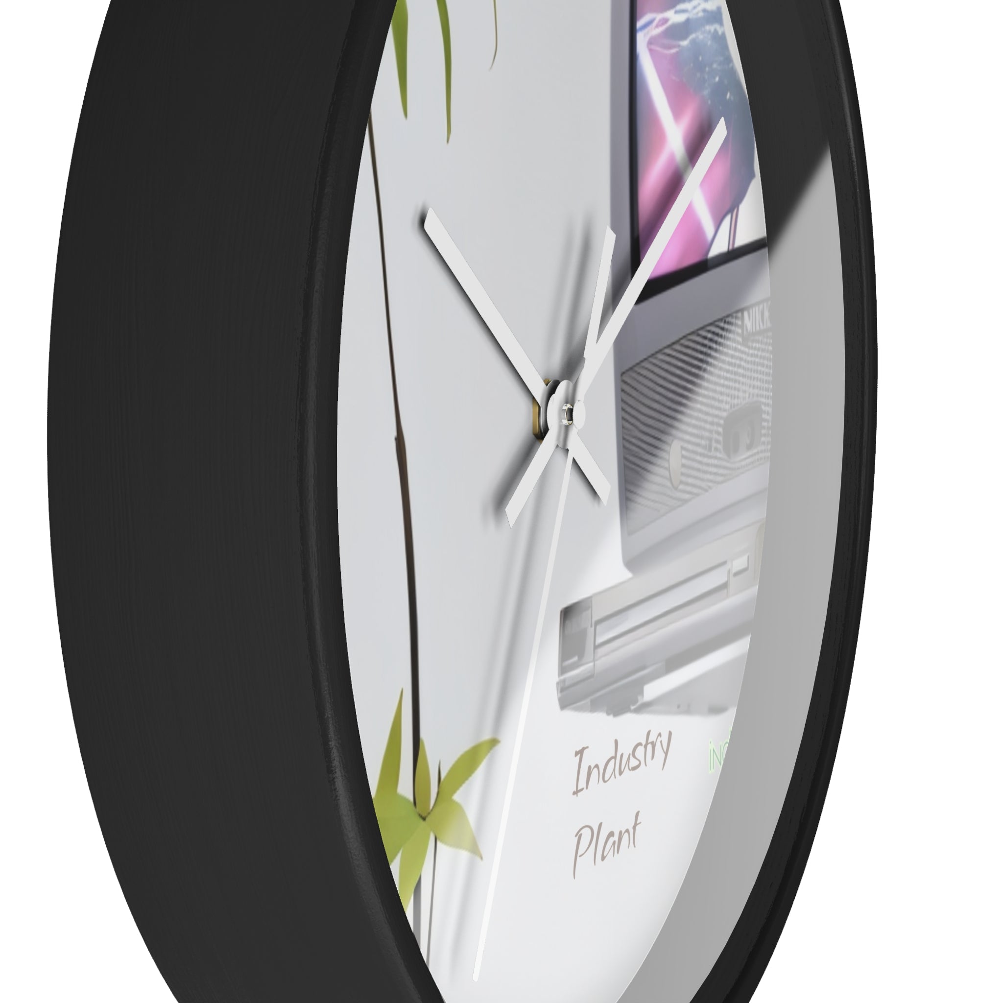 WEED TV Wall Clock — Decorative Cannabis Smoker Enthusiast Fine Art Print Clock for Office & Study by Industry Plant