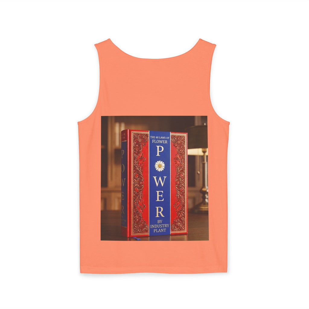 48 LAWS of FLOWER POWER Tank Top — Vintage 'Flower Power' Book Cover Graphic by Industry Plant
