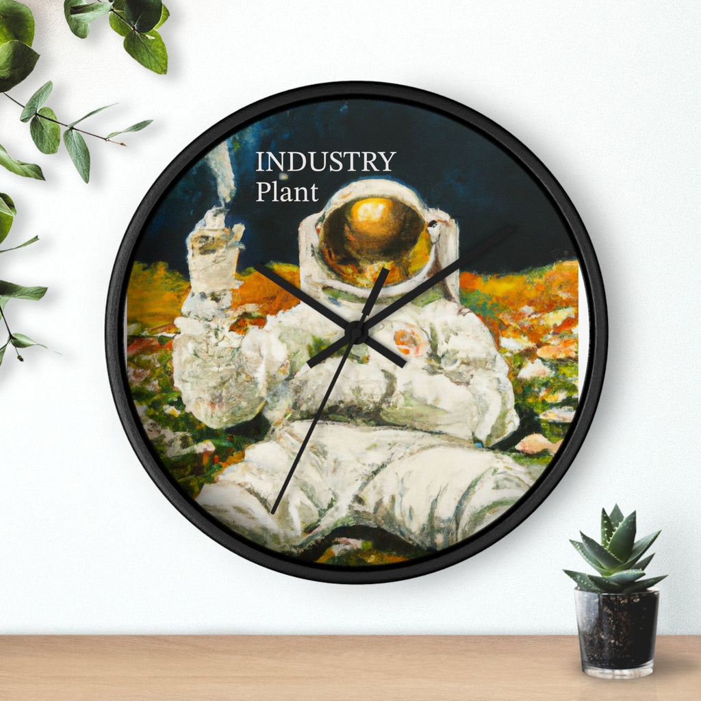 ASTRO STONER Wall Clock — Decorative BOTANICAL ASTRONAUT THEMED Pattern Clock for Office & Study by Industry Plant