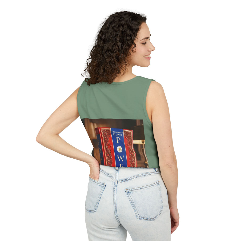 48 LAWS of FLOWER POWER Tank Top — Vintage 'Flower Power' Book Cover Graphic by Industry Plant