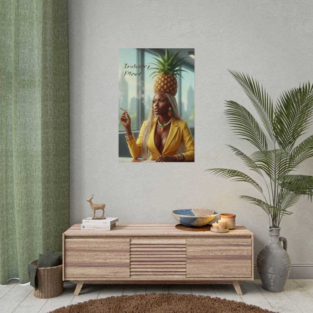 OSHUN EXHALES "Oshun in a Pineapple Crown Fine Art Poster" (Fashion Portrait) by Industry Plant @AutoPaybump