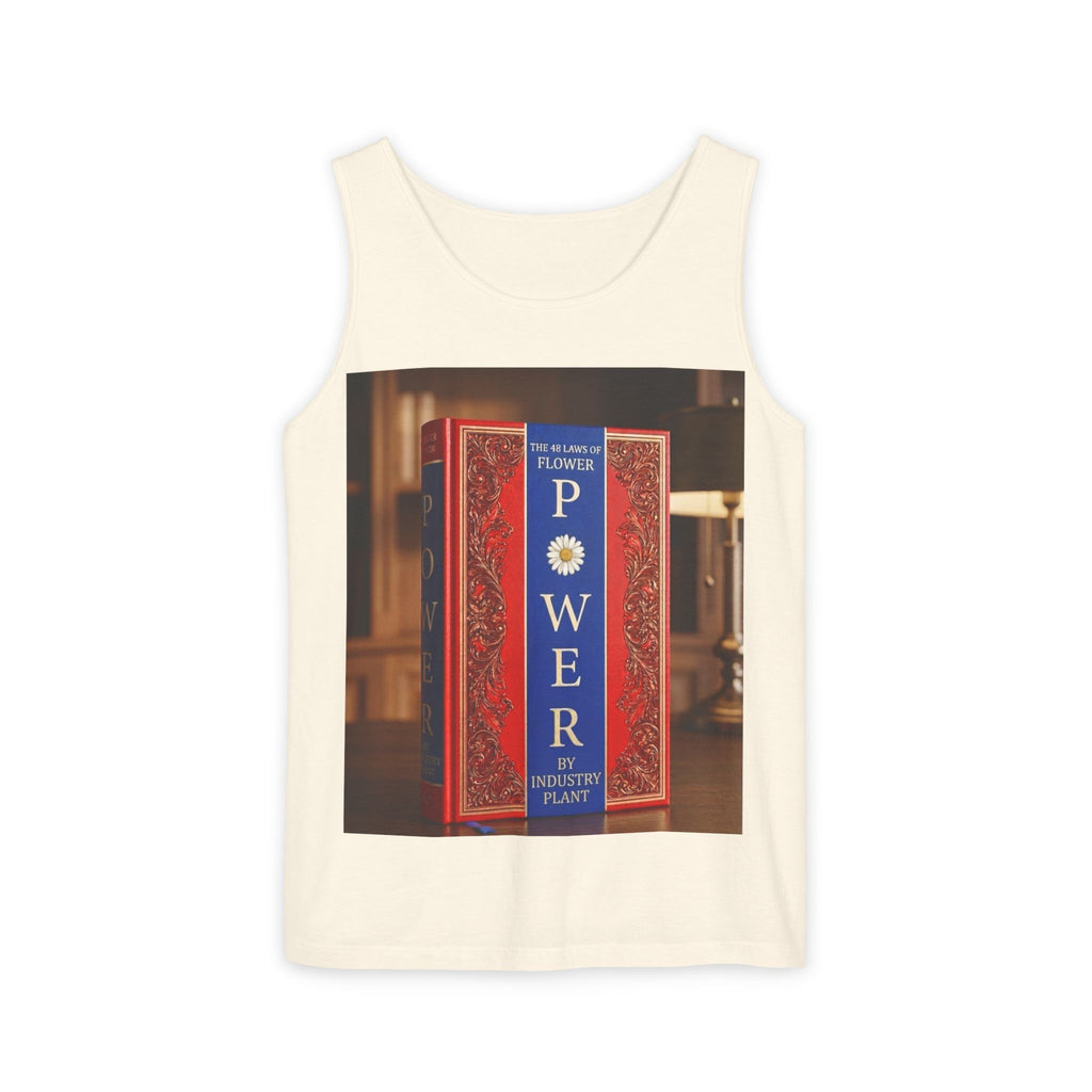 48 LAWS of FLOWER POWER Tank Top — Vintage 'Flower Power' Book Cover Graphic by Industry Plant
