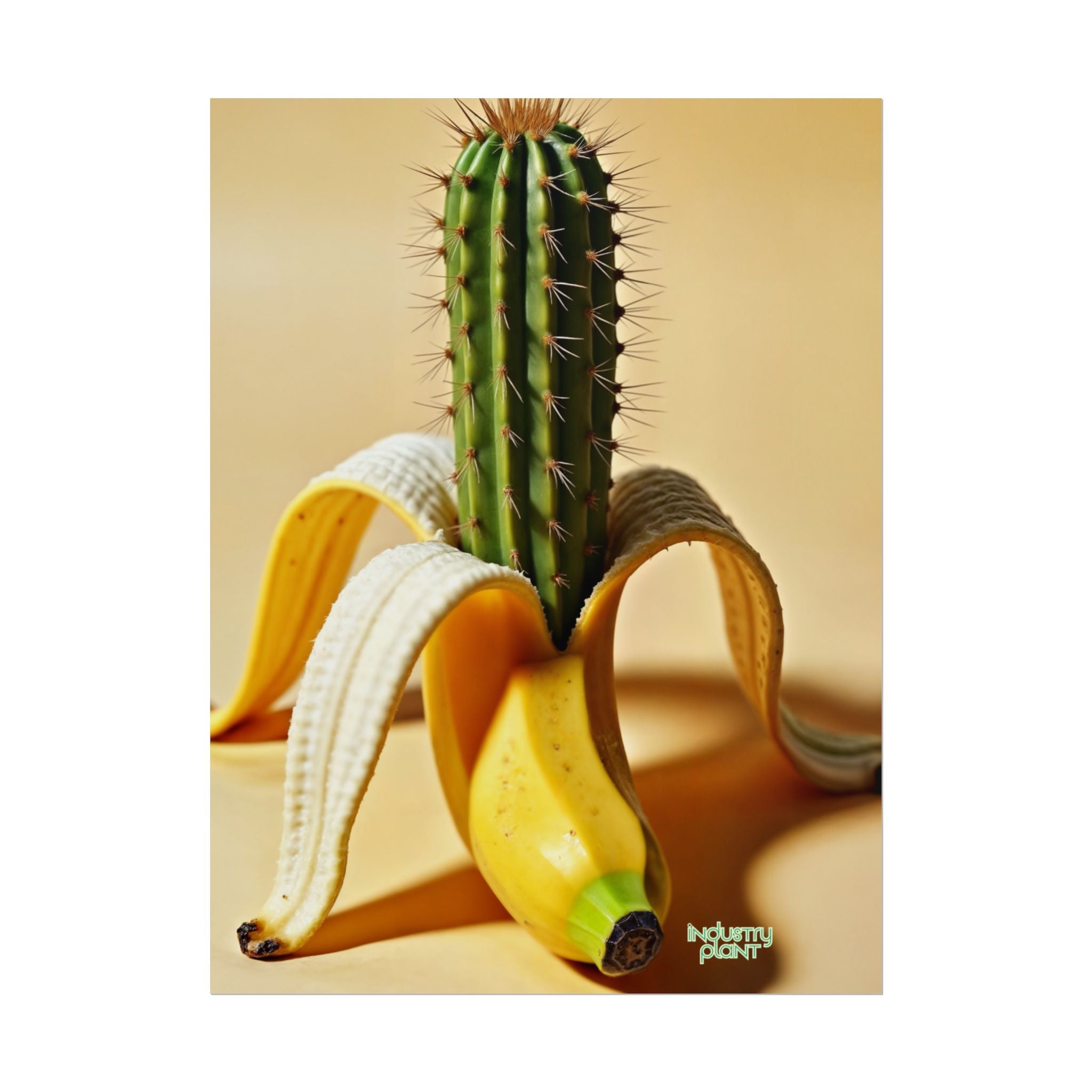 PEEL MY PRICKLY PECKER Surreal Cactus Banana Fine Art Poster – Fine Art Print for Modern Home Decor by INDUSTRY PLANT @AutoPaybump