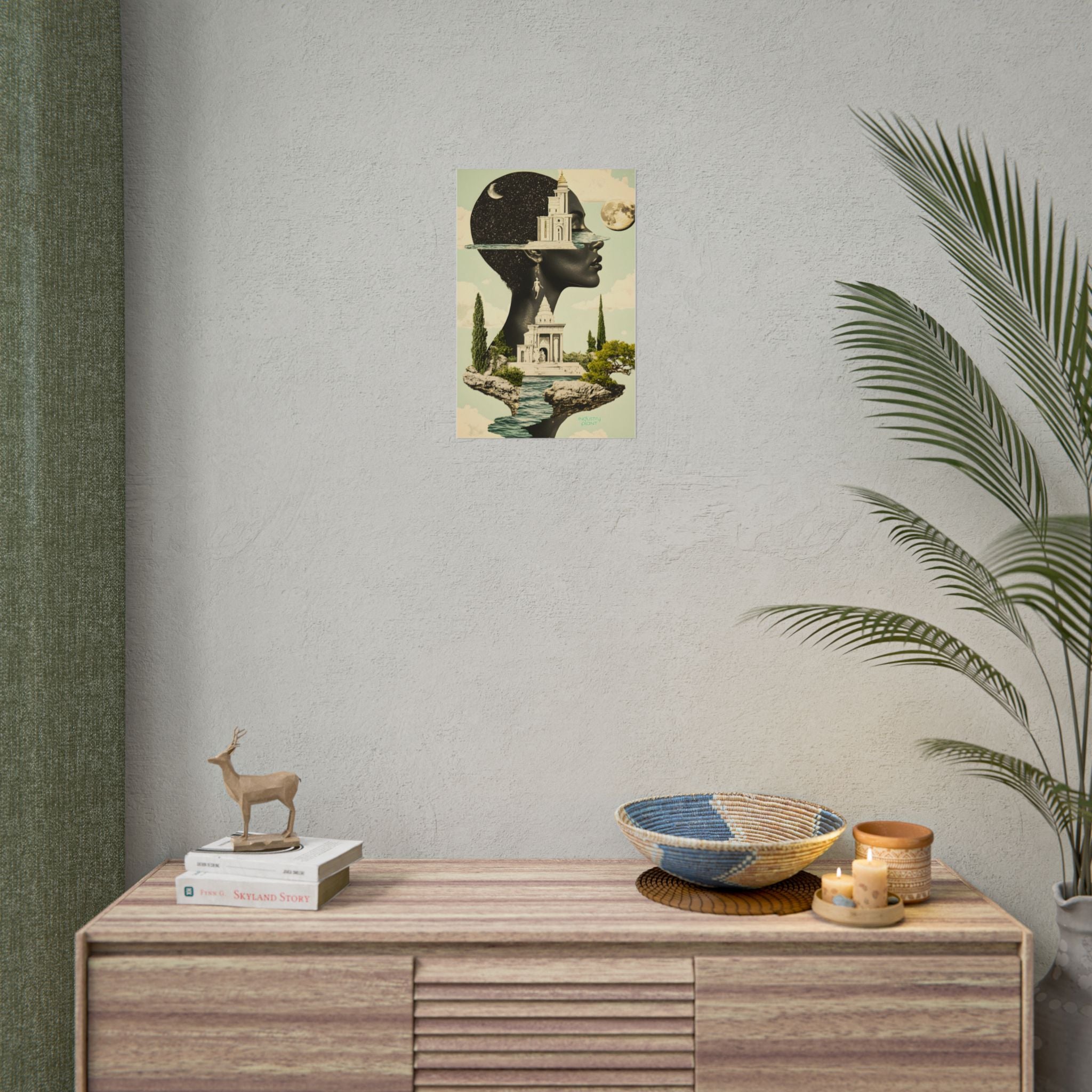 THE FUTURE IS FEMME Surreal Afro Futuristic Beautiful Black Muse Fine Art Poster — Floating Black Goddess Temple Fine Art Print by INDUSTRY PLANT @AutoPaybump