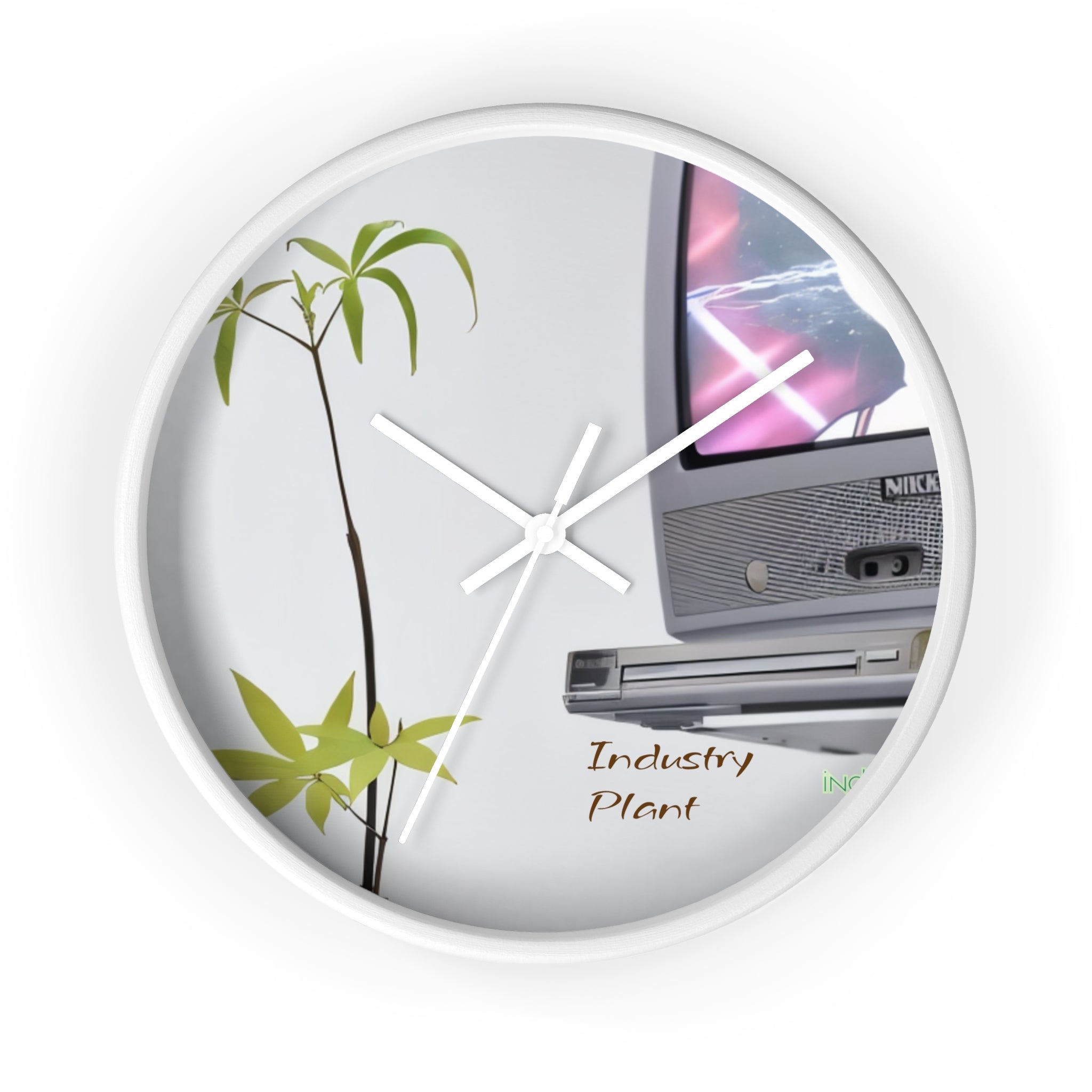 WEED TV Wall Clock — Decorative Cannabis Smoker Enthusiast Fine Art Print Clock for Office & Study by Industry Plant