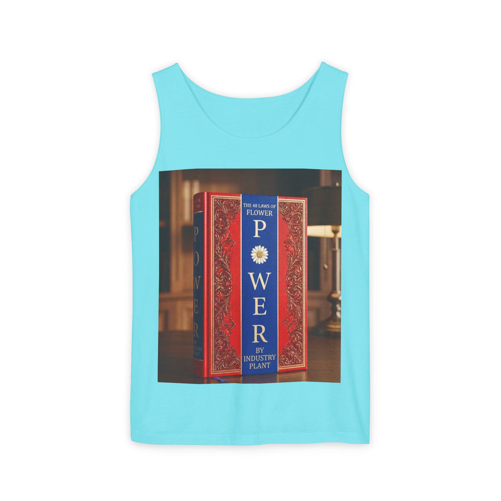48 LAWS of FLOWER POWER Tank Top — Vintage 'Flower Power' Book Cover Graphic by Industry Plant