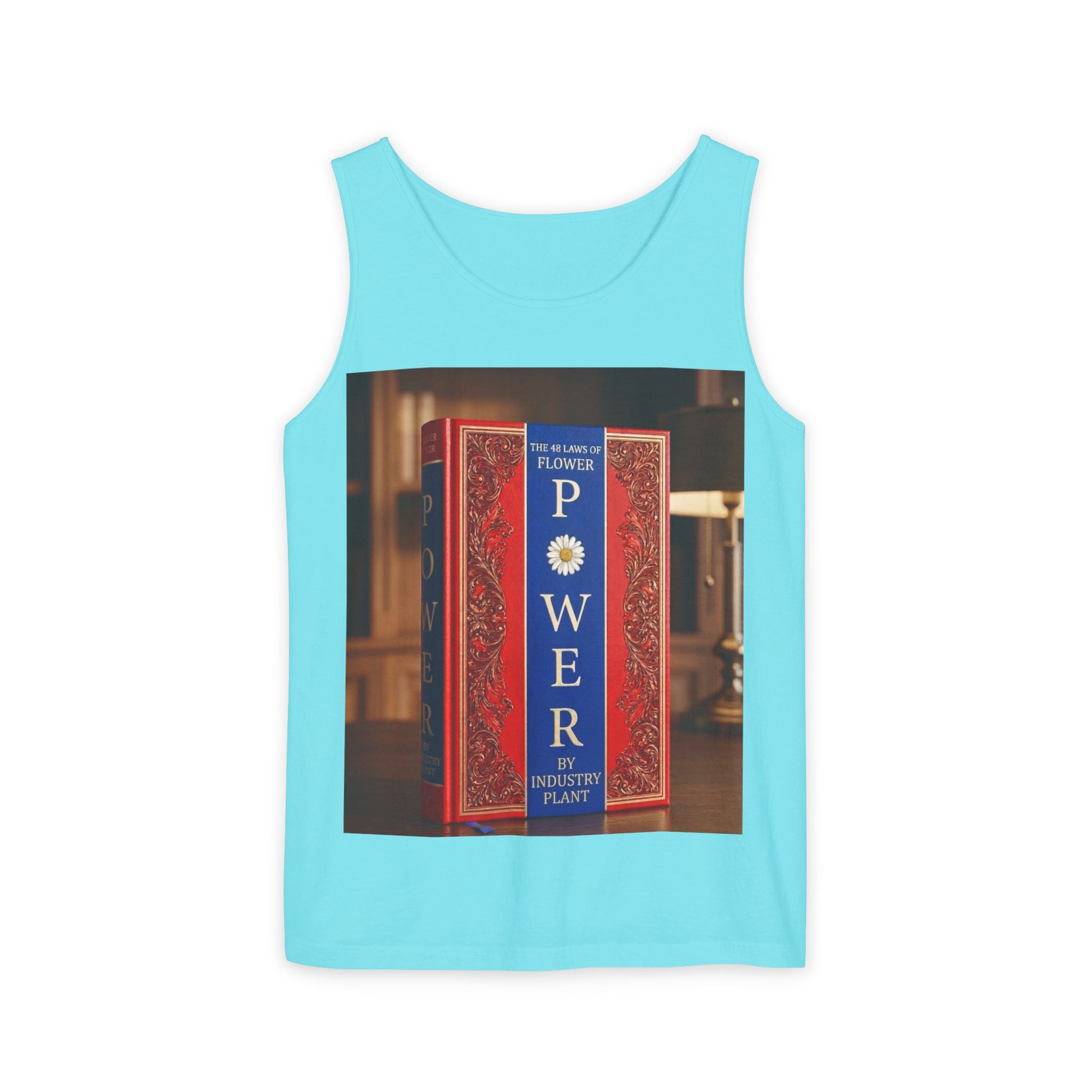 48 LAWS of FLOWER POWER Tank Top — Vintage 'Flower Power' Book Cover Graphic by Industry Plant
