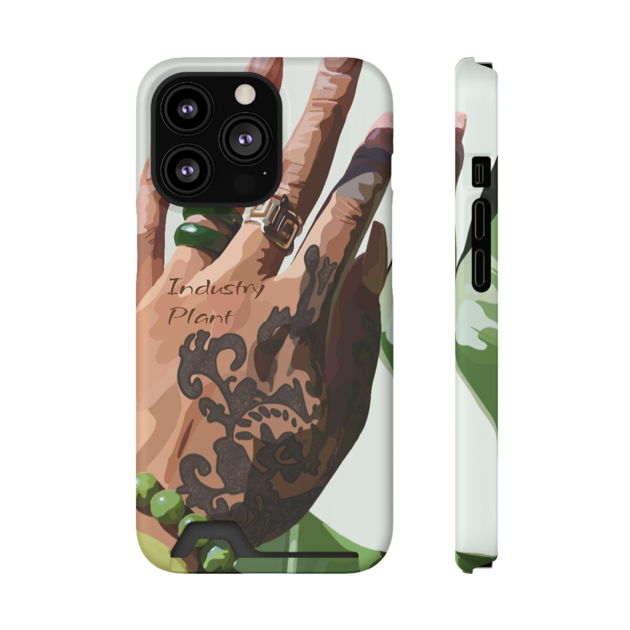TATTED GREEN THUMB Stylish Phone Case with Card Holder by Industry Plant @AutoPaybump