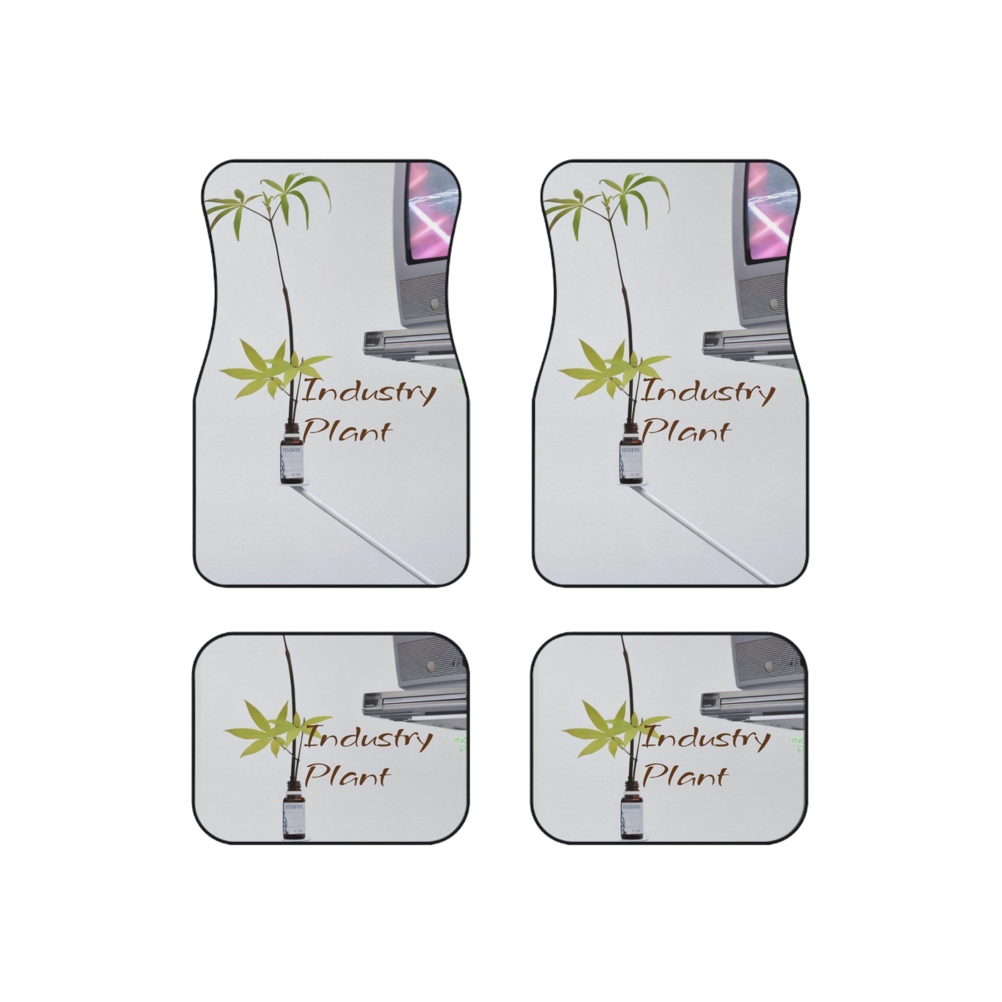 WEED TV Unique Art Car Mats (Set of 4) - Stylish & Edgy Design by Industry Plant @AutoPaybump