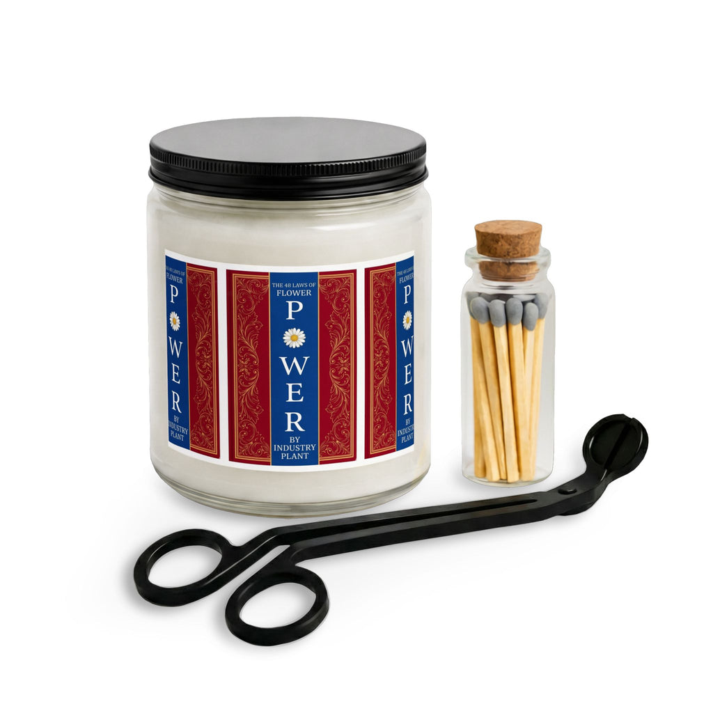48 LAWS of FLOWER POWER Scented Candle Set with Matches & Wick Trimmer by Industry Plant