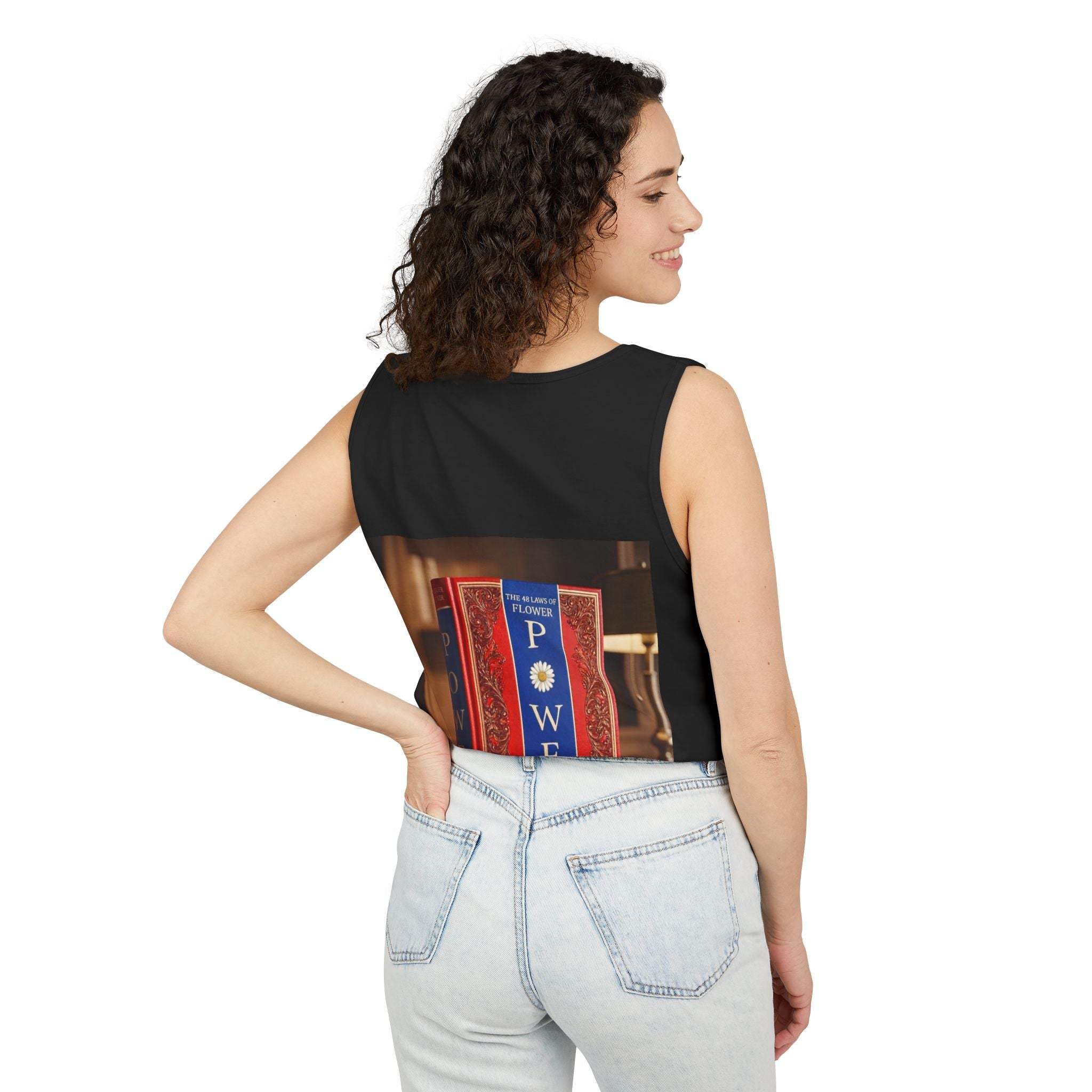48 LAWS of FLOWER POWER Tank Top — Vintage 'Flower Power' Book Cover Graphic by Industry Plant