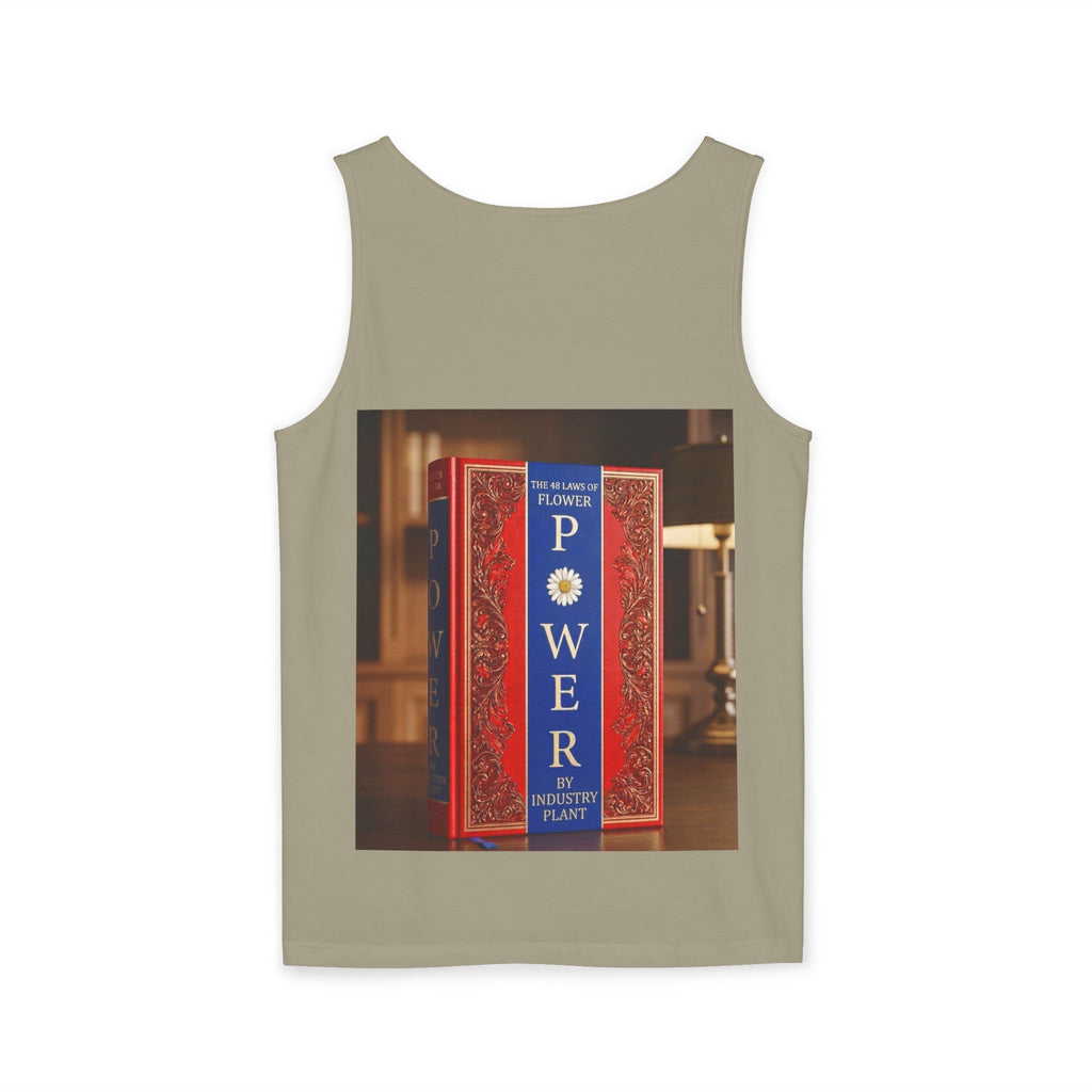 48 LAWS of FLOWER POWER Tank Top — Vintage 'Flower Power' Book Cover Graphic by Industry Plant