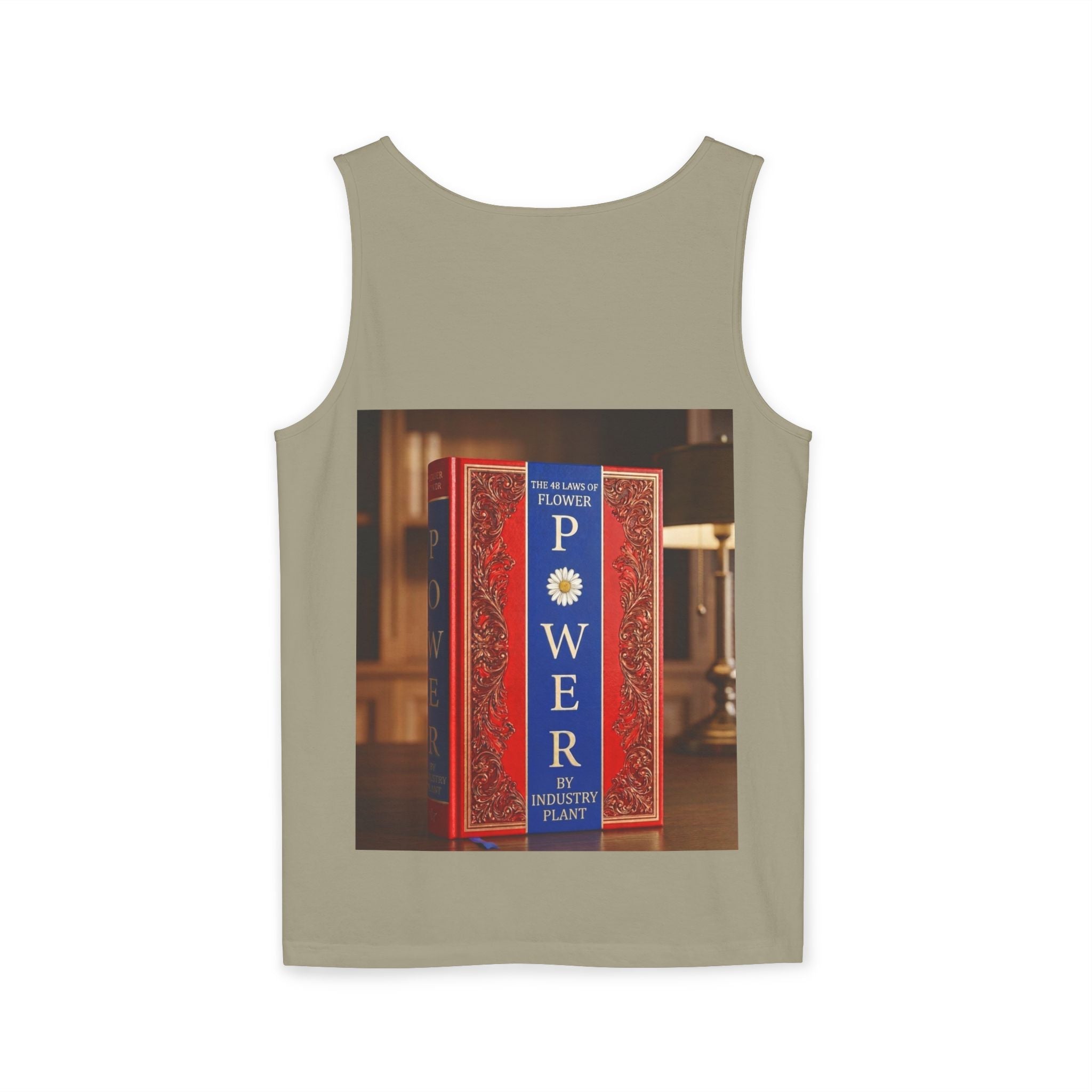 48 LAWS of FLOWER POWER Tank Top — Vintage 'Flower Power' Book Cover Graphic by Industry Plant