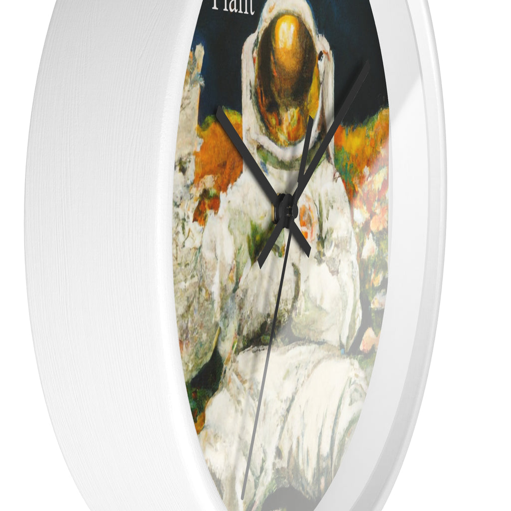 ASTRO STONER Wall Clock — Decorative BOTANICAL ASTRONAUT THEMED Pattern Clock for Office & Study by Industry Plant