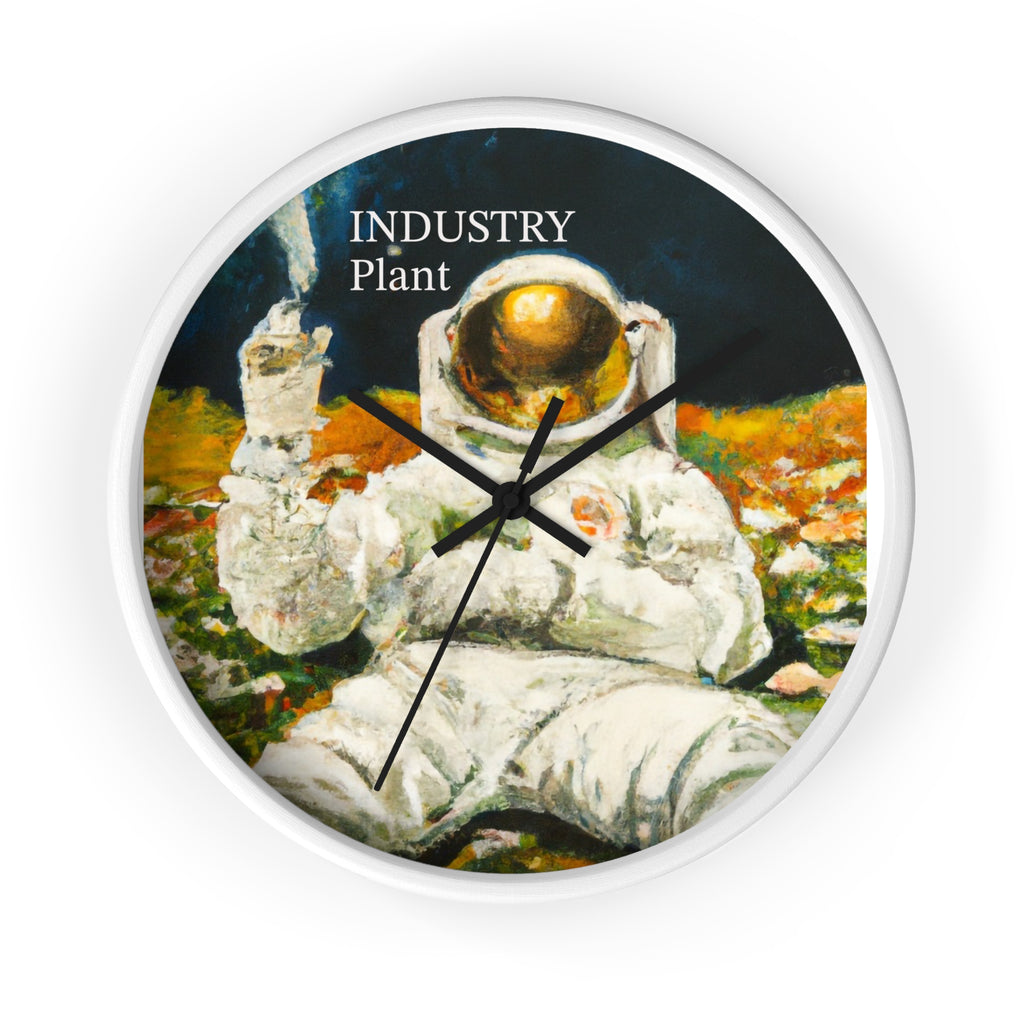 ASTRO STONER Wall Clock — Decorative BOTANICAL ASTRONAUT THEMED Pattern Clock for Office & Study by Industry Plant