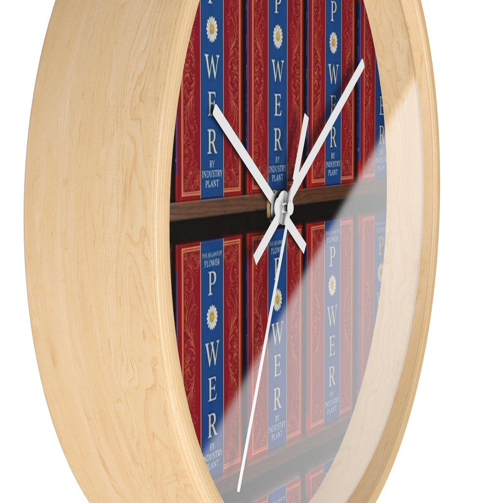 48 LAWS of FLOWER POWER Wall Clock — Decorative 'FLOWER POWER' #BookTok Spine Pattern Clock for Office & Study by Industry Plant