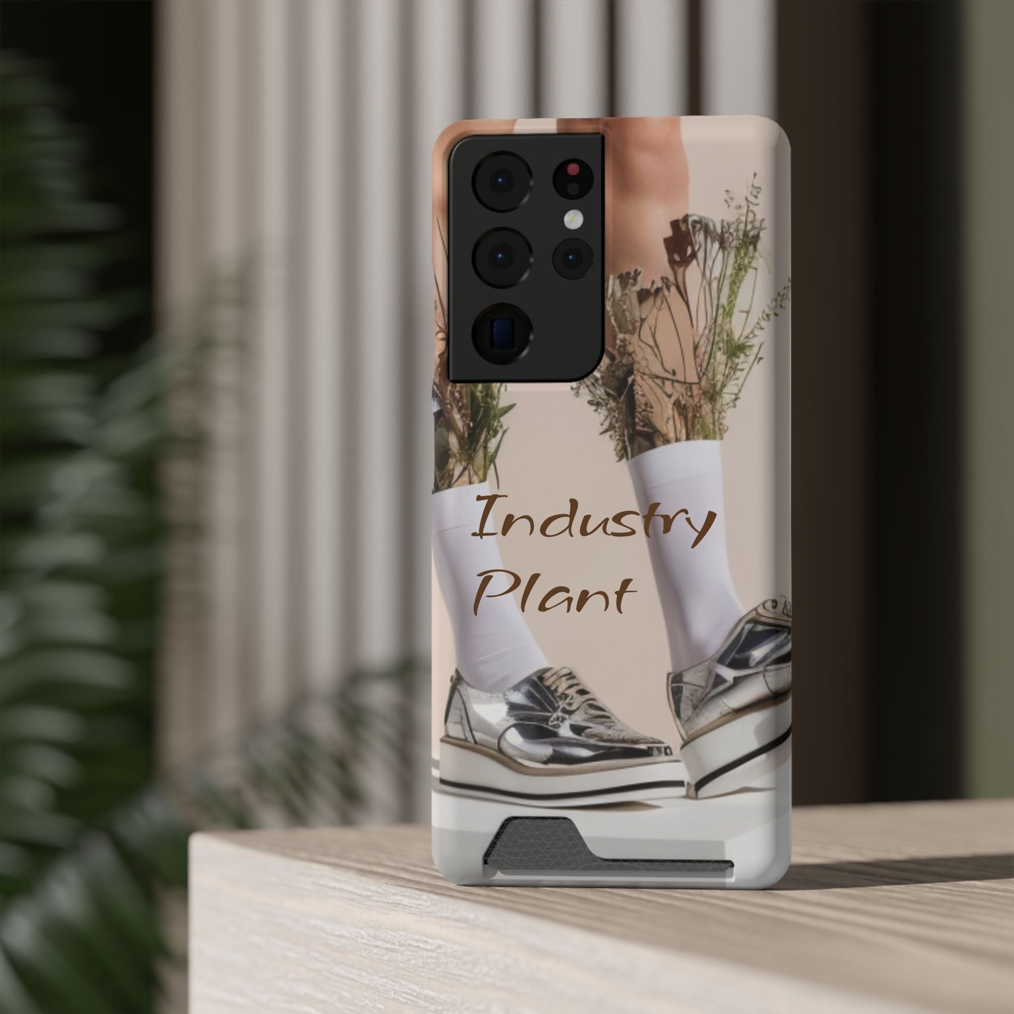 ALWAYS RUNNING ON PLANT POWER Stylish Phone Case with Card Holder by Industry Plant @AutoPaybump
