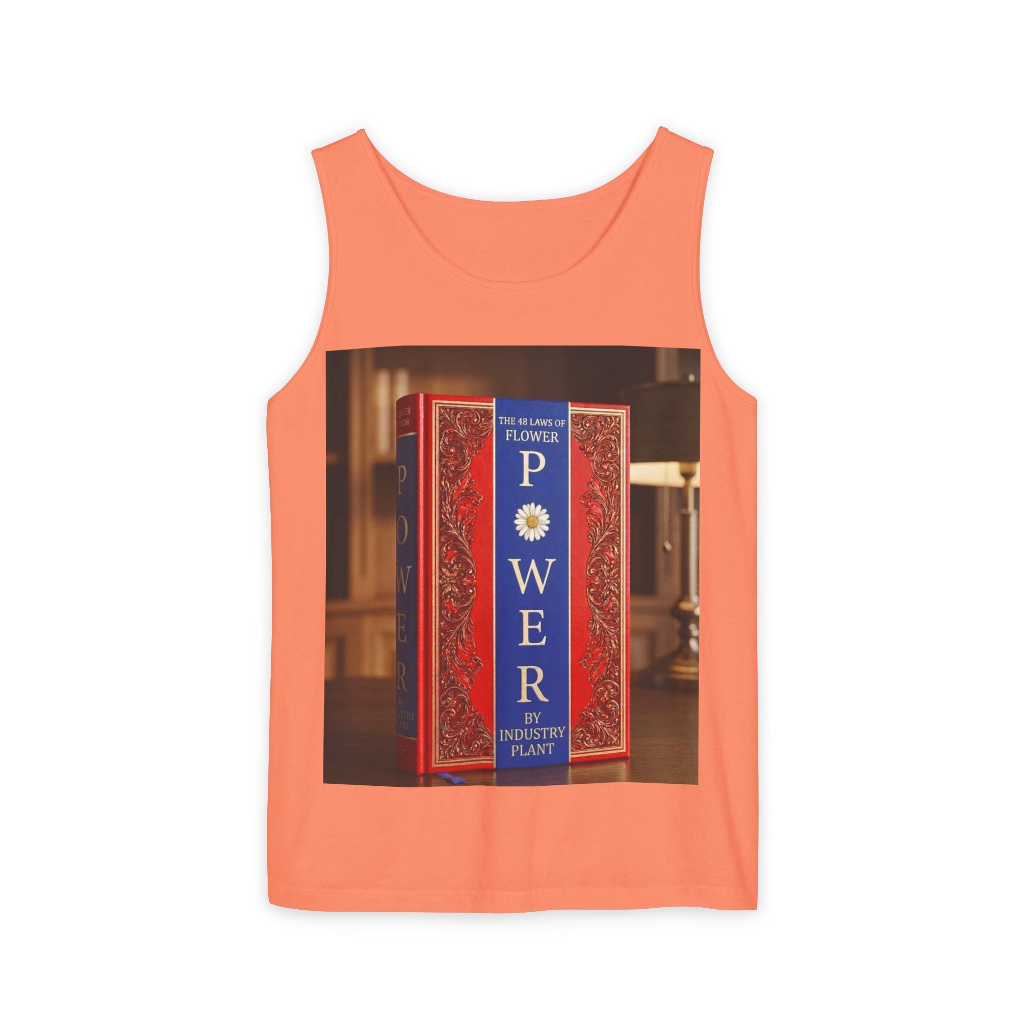 48 LAWS of FLOWER POWER Tank Top — Vintage 'Flower Power' Book Cover Graphic by Industry Plant