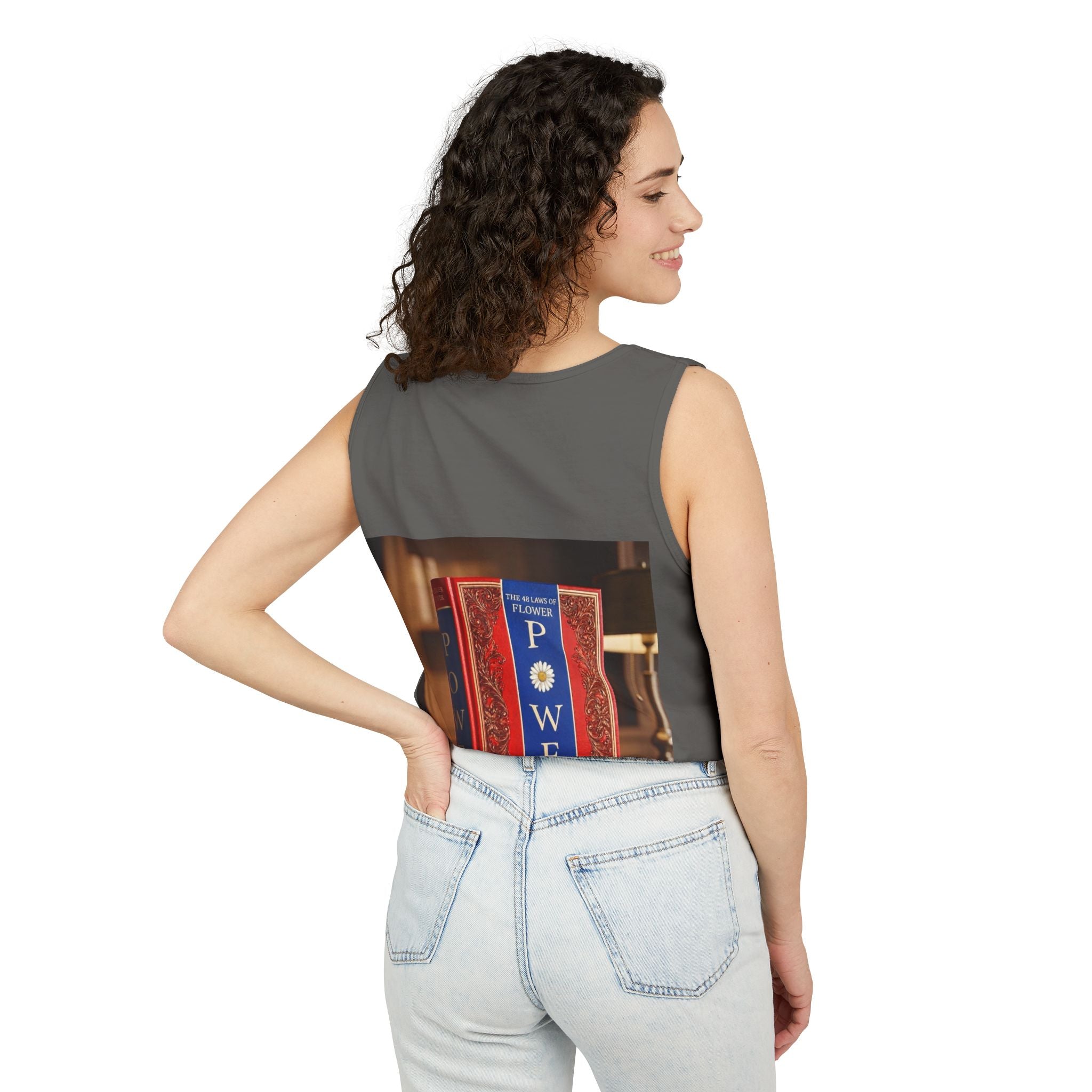 48 LAWS of FLOWER POWER Tank Top — Vintage 'Flower Power' Book Cover Graphic by Industry Plant