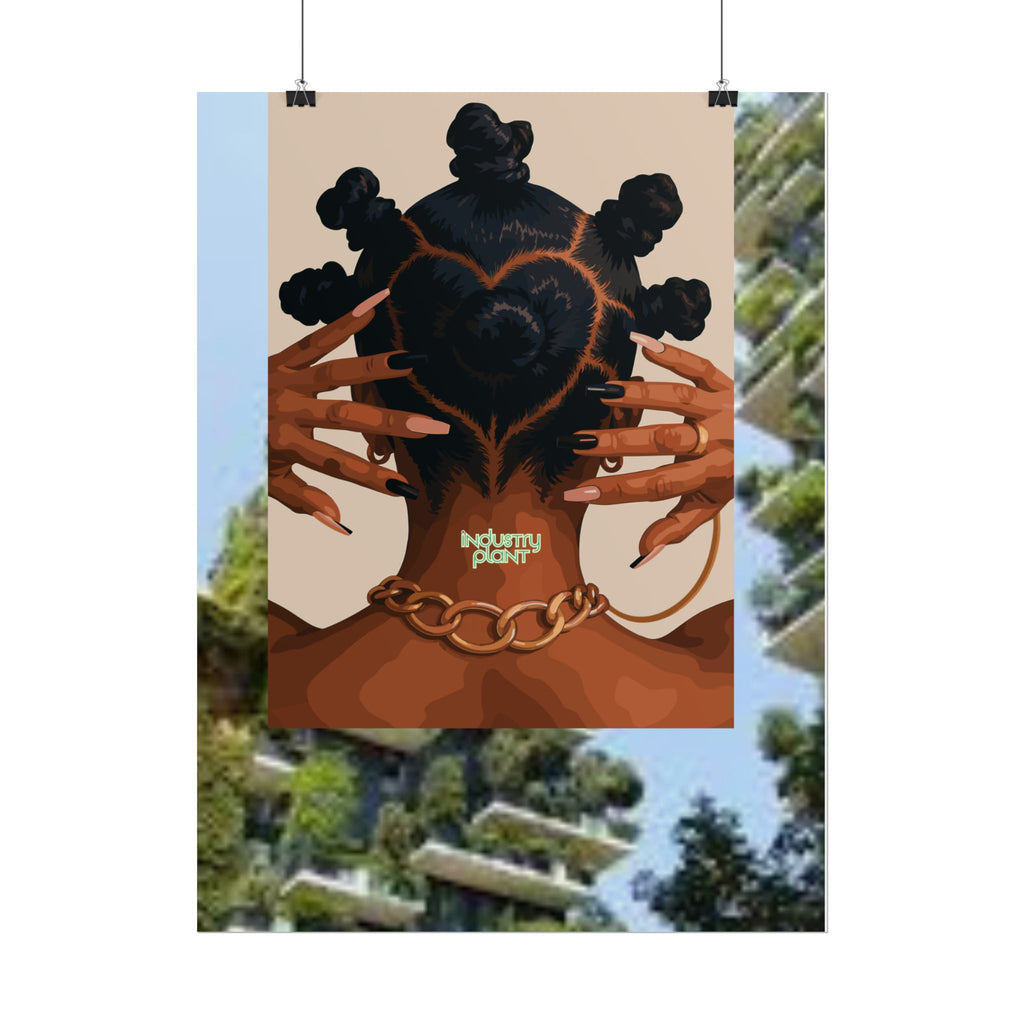 BANTU KNOTS x BOTANICALS Afro Heart Braid Fine Art Poster — Wall Fine Art Print by INDUSTRY PLANT @AutoPaybump
