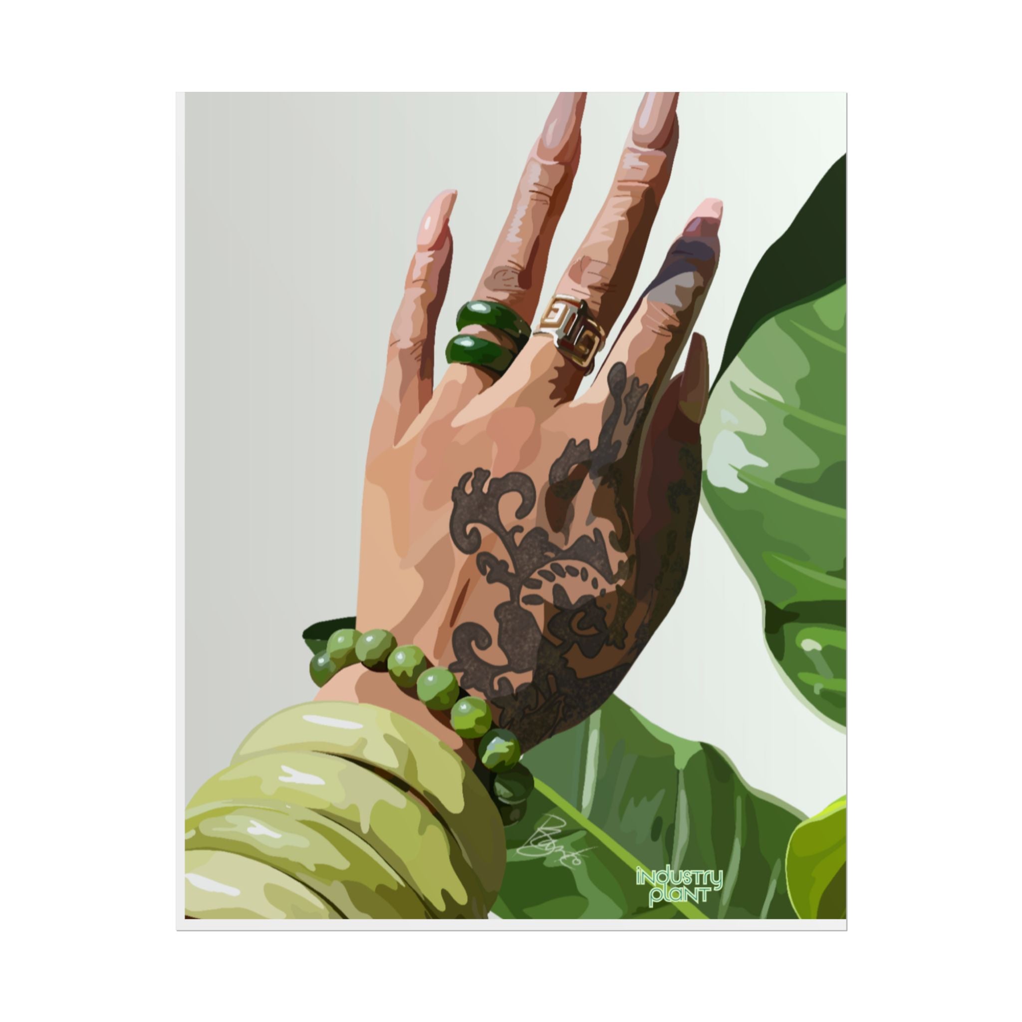 TATTED GREEN THUMB Botanical Henna Hand Fine Art Poster Print by INDUSTRY PLANT by @AutoPaybump
