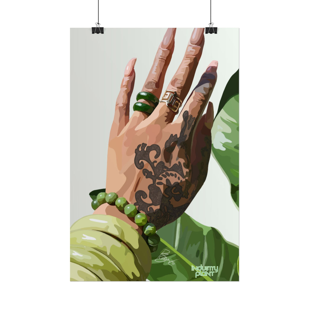 TATTED GREEN THUMB Botanical Henna Hand Fine Art Poster Print by INDUSTRY PLANT by @AutoPaybump