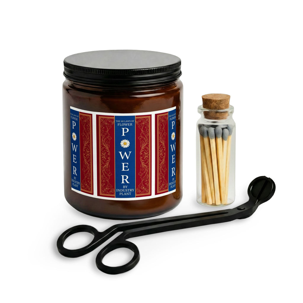 48 LAWS of FLOWER POWER Scented Candle Set with Matches & Wick Trimmer by Industry Plant