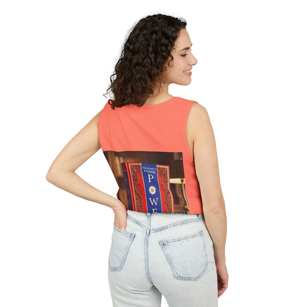 48 LAWS of FLOWER POWER Tank Top — Vintage 'Flower Power' Book Cover Graphic by Industry Plant