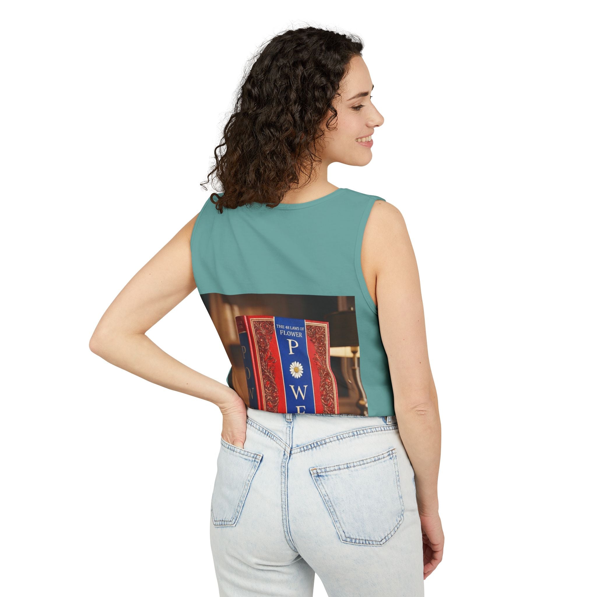 48 LAWS of FLOWER POWER Tank Top — Vintage 'Flower Power' Book Cover Graphic by Industry Plant