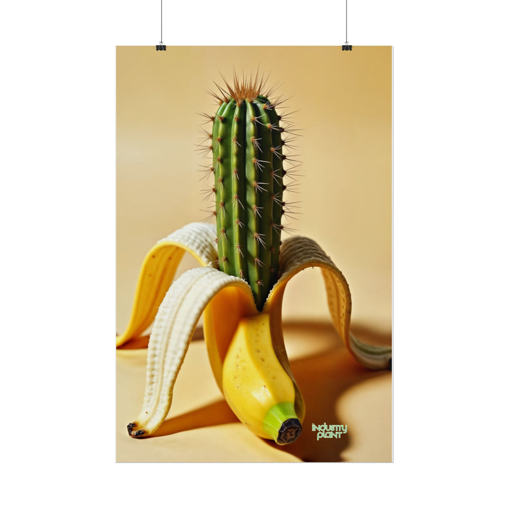 PEEL MY PRICKLY PECKER Surreal Cactus Banana Fine Art Poster – Fine Art Print for Modern Home Decor by INDUSTRY PLANT @AutoPaybump