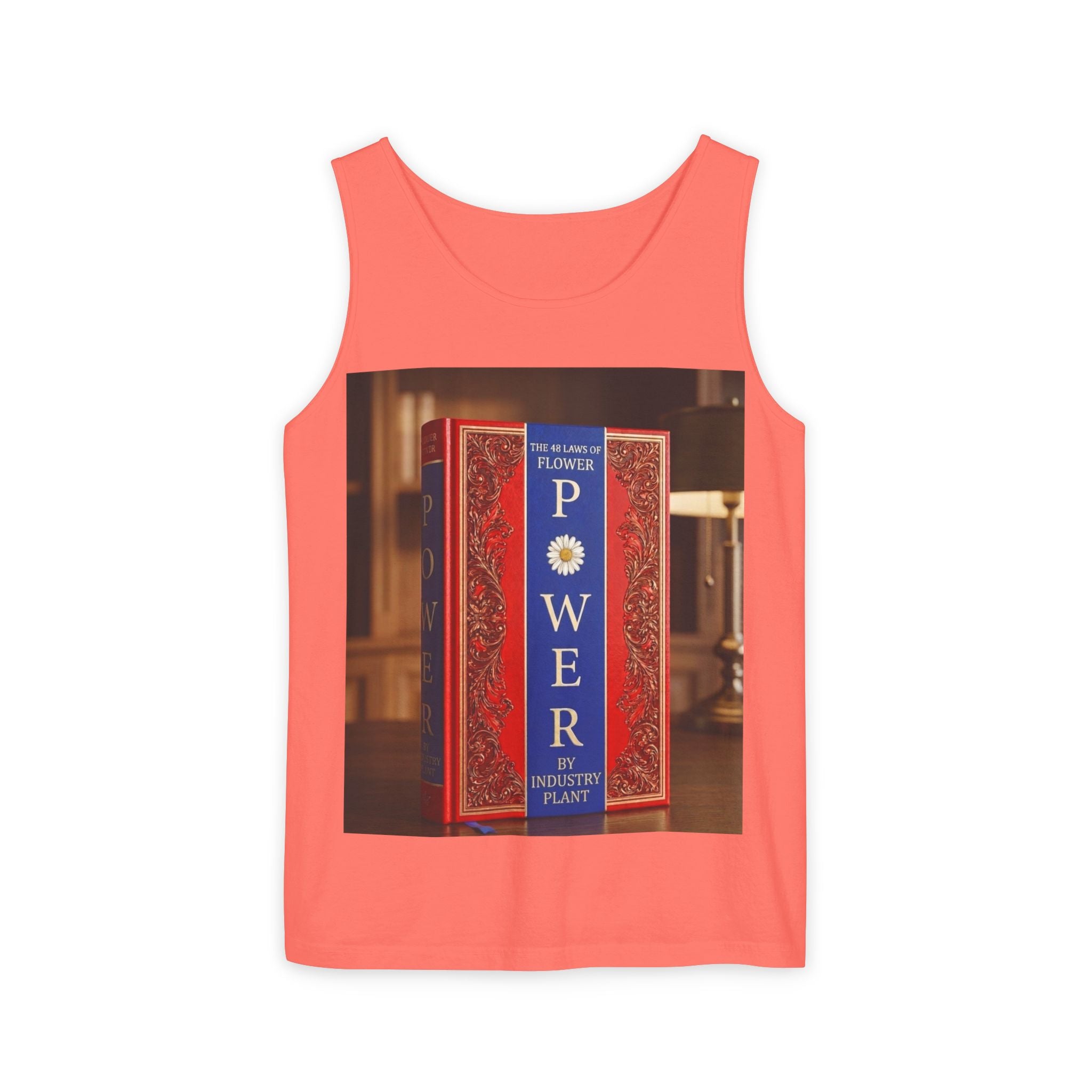 48 LAWS of FLOWER POWER Tank Top — Vintage 'Flower Power' Book Cover Graphic by Industry Plant
