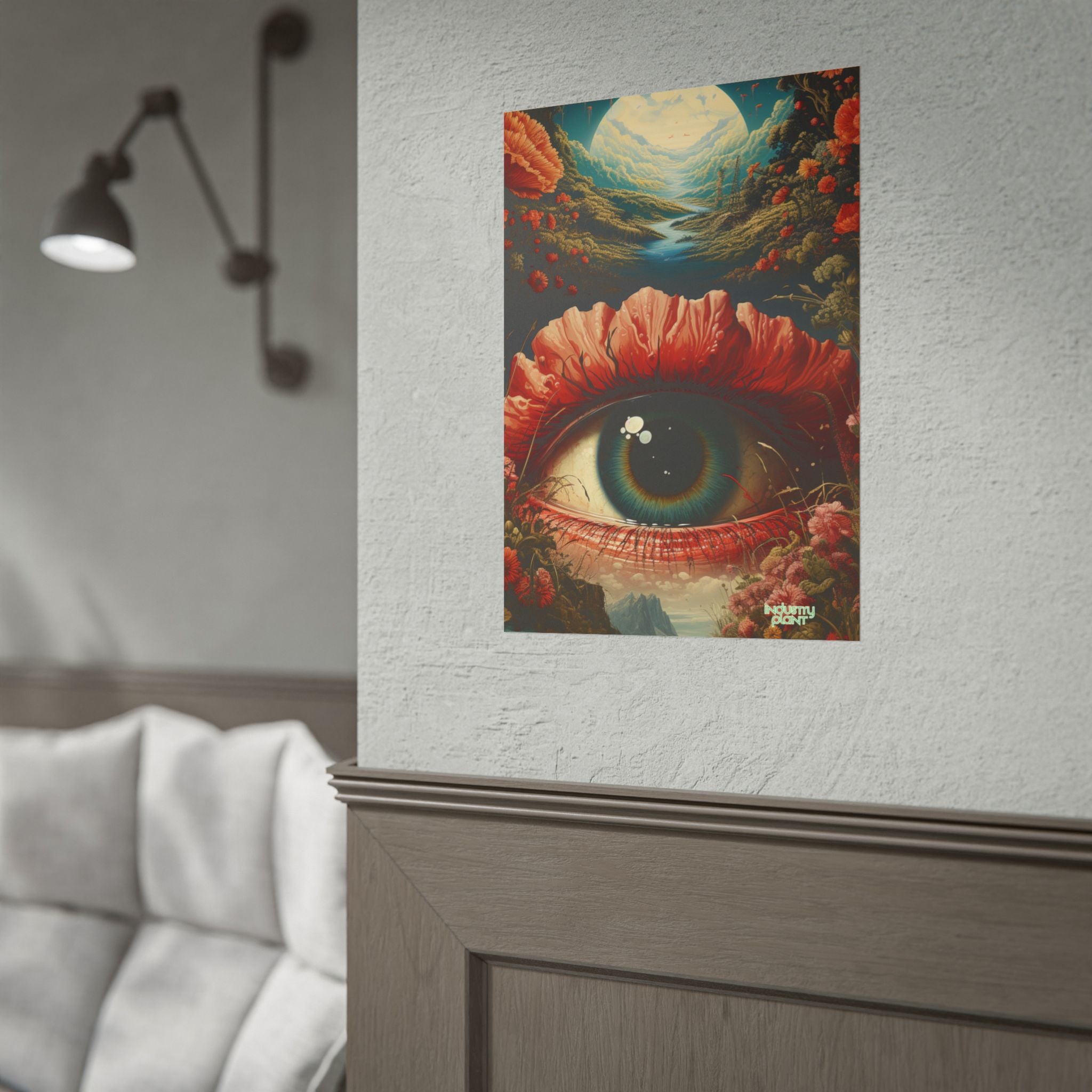 Eye Bloom Here... Surreal Eye Landscape Fine Art Poster – Psychedelic Floral Eye Fine Art Print by INDUSTRY PLANT @AutoPaybump