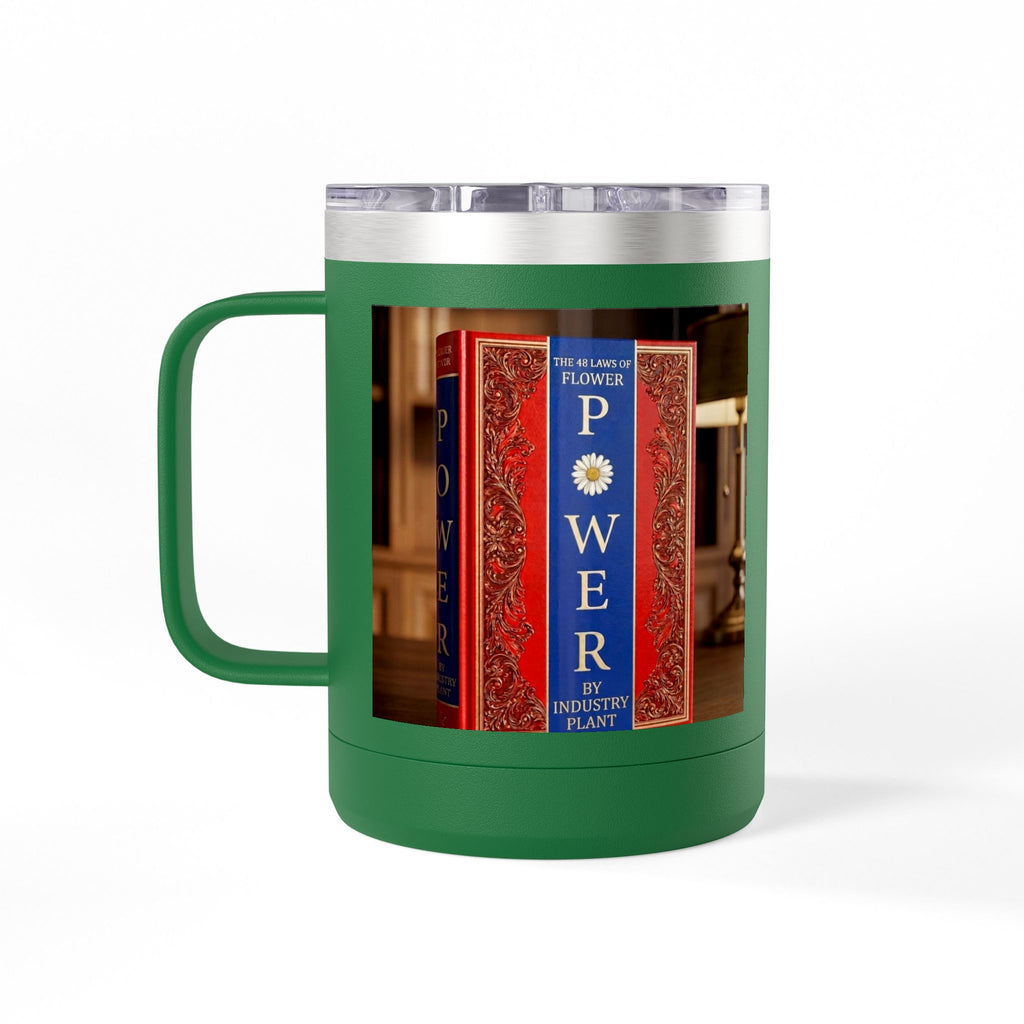 Galvanized Steel 48 LAWS of FLOWER POWER 15oz Coffee Mug Tumbler - #BookTok - Themed Unique Gift for Coffee Lovers by INDUSTRY PLANT