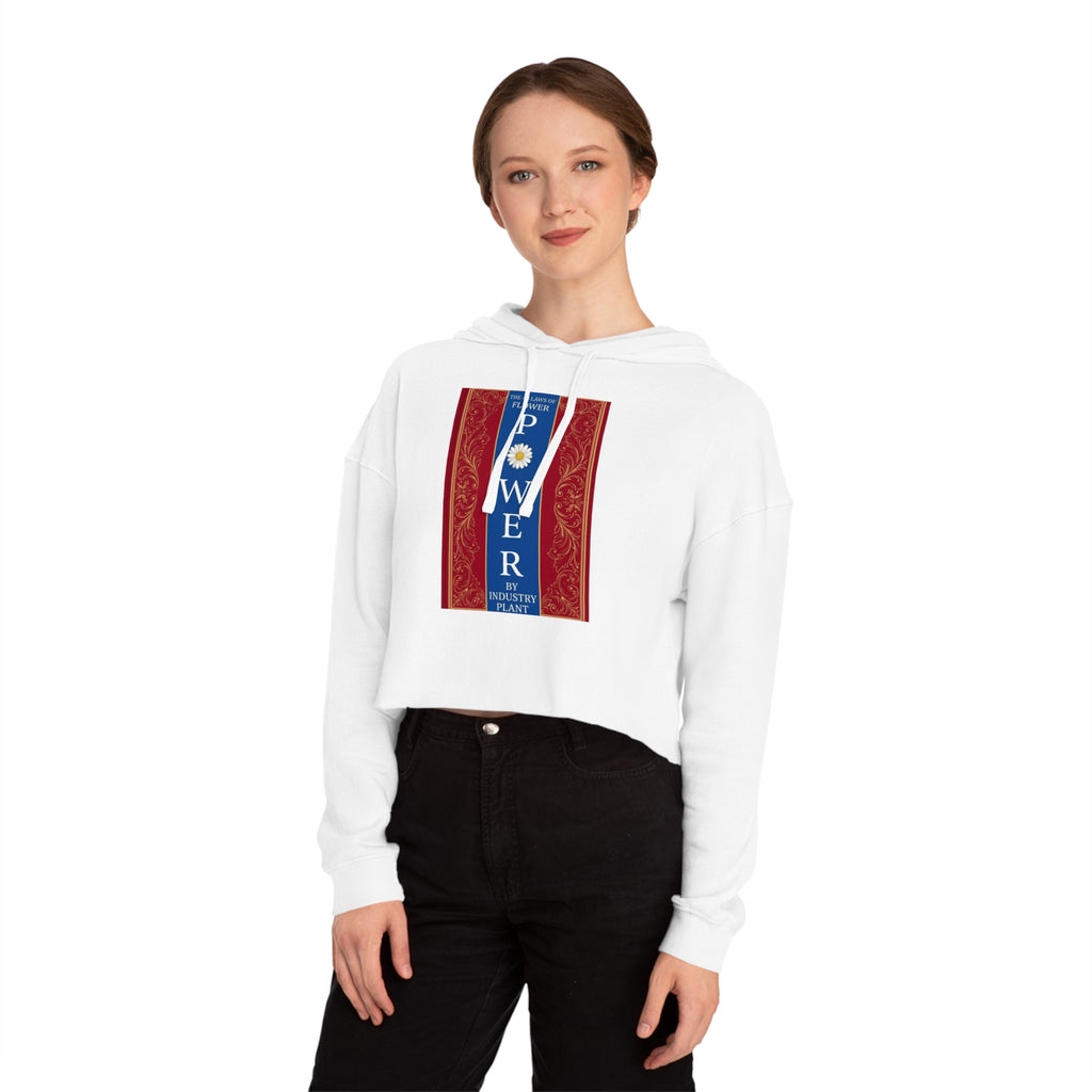 48 LAWS of FLOWER POWER Cropped Hoodie — 'Flower Power' Retro Daisy Graphic Sweatshirt by Industry Plant