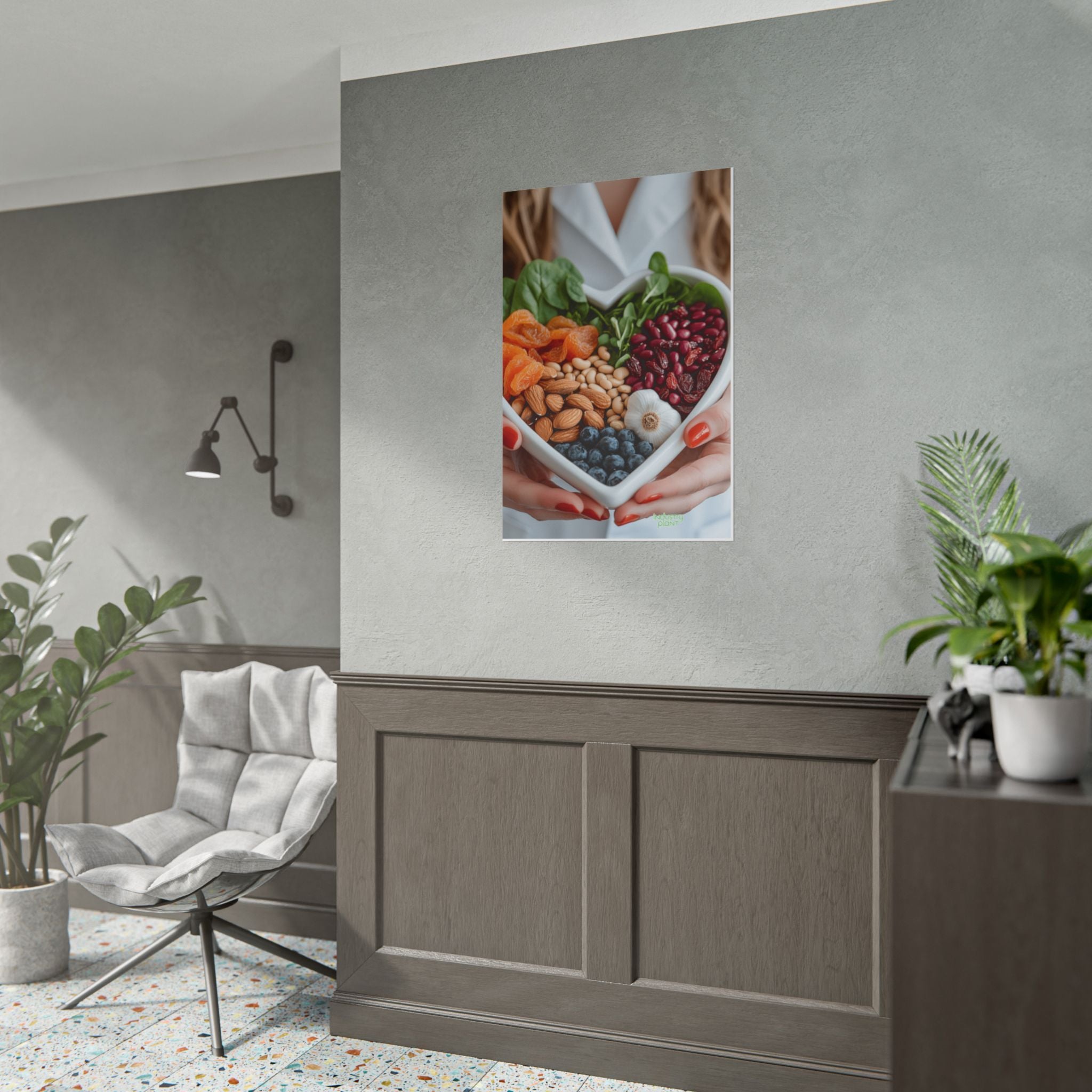 QUEEN of HEALTHY HEARTS Healthy Heart Fine Art Food Poster — Heart-Shaped Buddha Bowl with Nuts, Berries & Veggies Fine Art Print by INDUSTRY PLANT by @AutoPaybump
