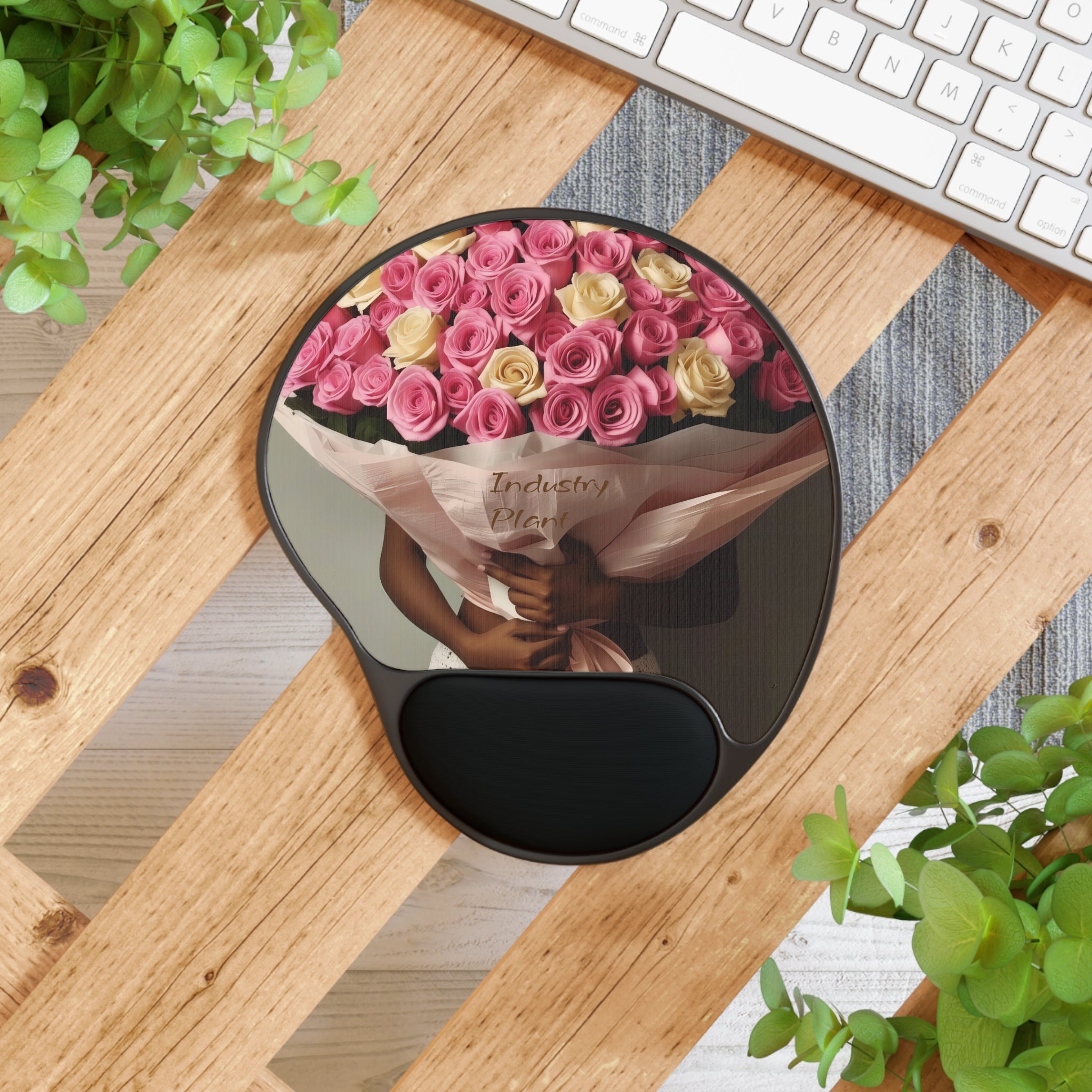 XOXO MS. BLOOMINGDALES PINK Creative Mouse Pad with Wrist Rest | Designed by Industry Plant @AutoPaybump