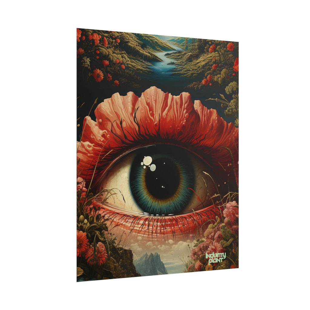 Eye Bloom Here... Surreal Eye Landscape Fine Art Poster – Psychedelic Floral Eye Fine Art Print by INDUSTRY PLANT @AutoPaybump
