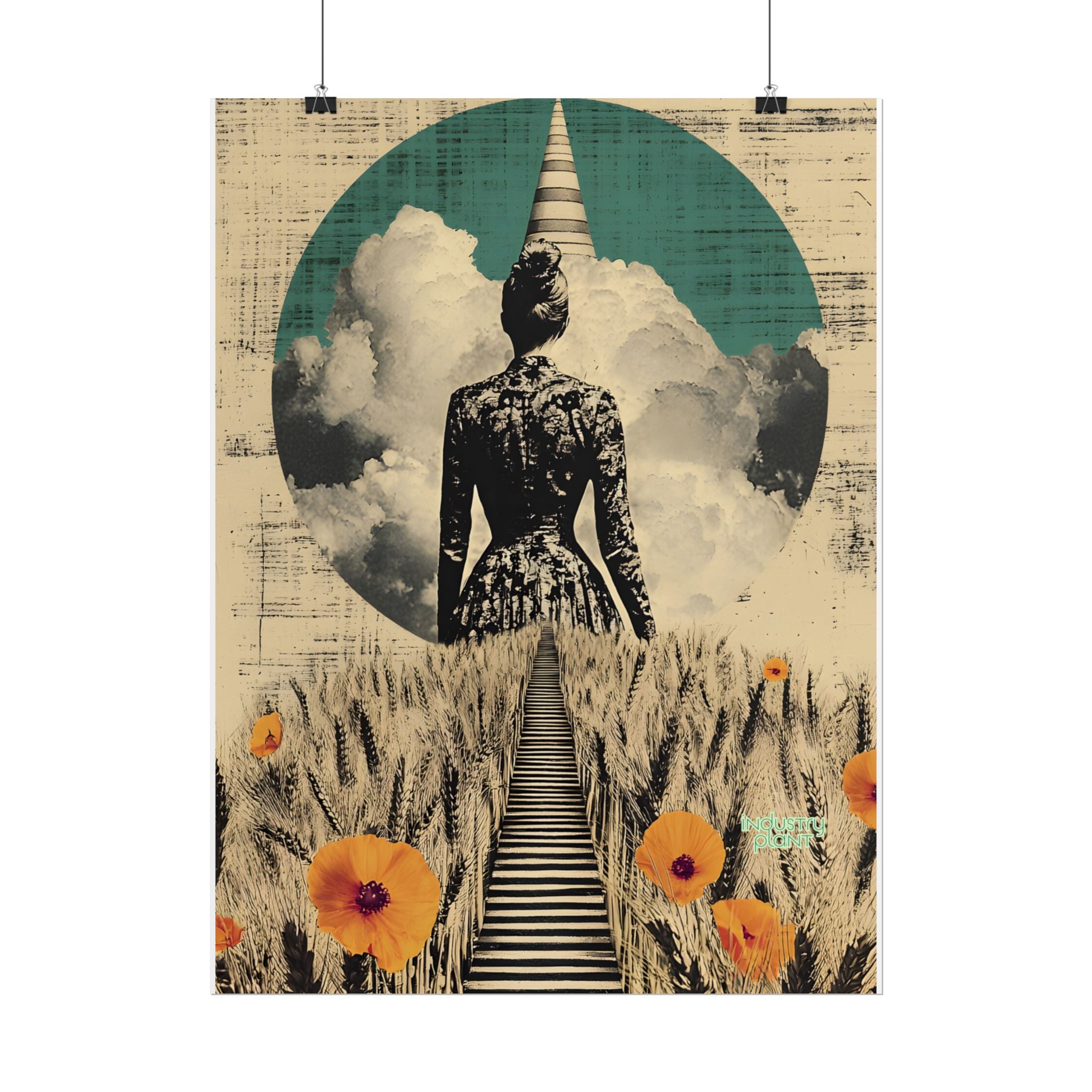 WHEAT SUPREMACIST Surreal Journey Fine Art Poster — Dreamscape Woman, Path Through Wheat & Poppies Art Print by INDUSTRY PLANT @AutoPaybump