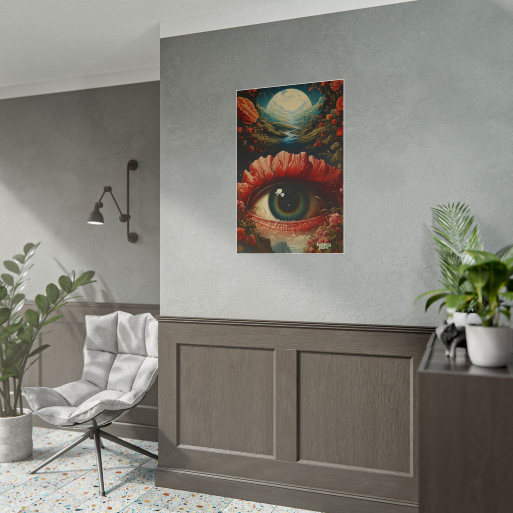 Eye Bloom Here... Surreal Eye Landscape Fine Art Poster – Psychedelic Floral Eye Fine Art Print by INDUSTRY PLANT @AutoPaybump
