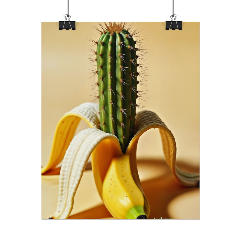 PEEL MY PRICKLY PECKER Surreal Cactus Banana Fine Art Poster – Fine Art Print for Modern Home Decor by INDUSTRY PLANT @AutoPaybump