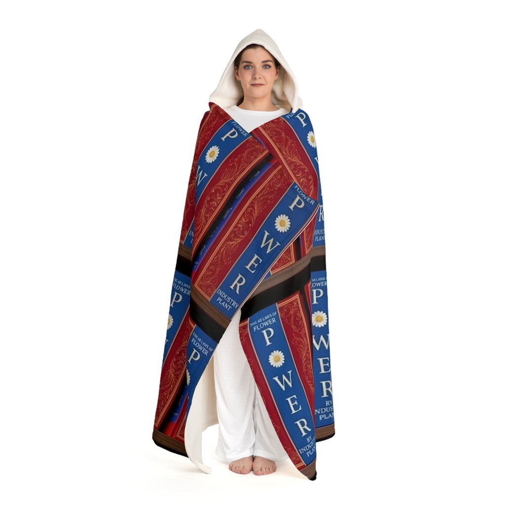 48 LAWS of FLOWER POWER Hooded Sherpa Blanket — Regal Red & Gold Scroll Hooded Fleece by Industry Plant